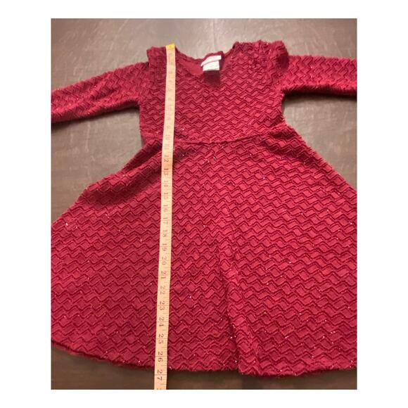 Bonnie Jean Girls 6X Burgundy Sparkle Textured Fit & Flare Holiday Party Dress - Picture 5 of 6
